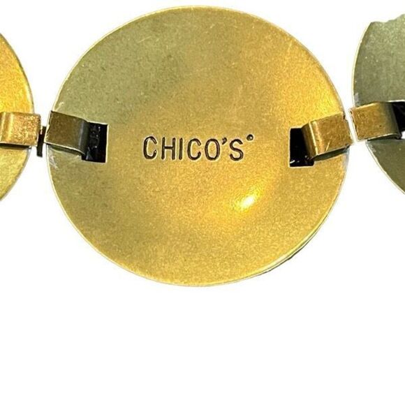 Chico's Brown Leather Belt with Metal Concho's Size M/L - Picture 5 of 5